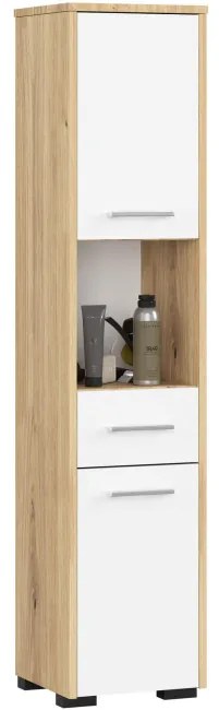 Kúpeľňová skrinka FIN SLIDE 30 2D 1SZ 1W PK artisan / biela
