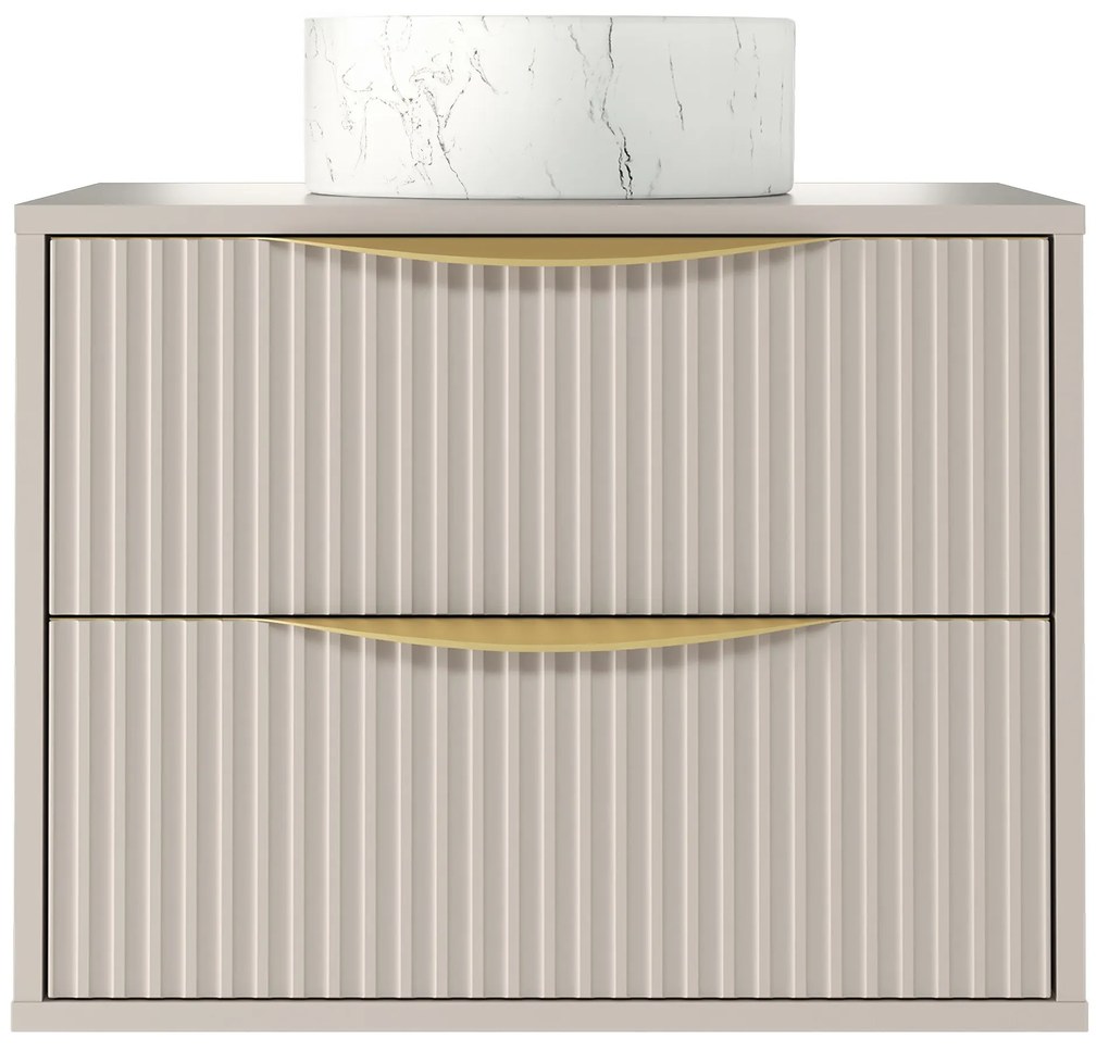 Závěsná skříňka pod umyvadlo Avila s deskou 60 cm kašmír/zlatá