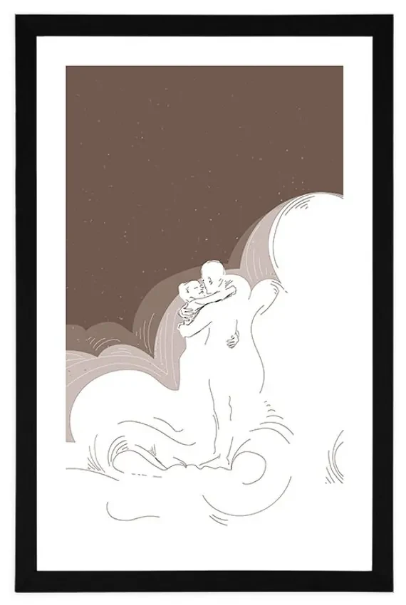 Plagát s paspartou noc plná lásky - 30x45 white