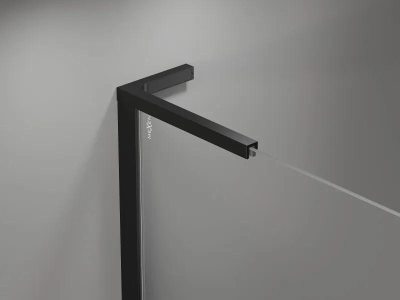 Mexen, Mexen Mist L Duo výklopný sprchový kút 115 x 105 cm, čierny rám - 8A4L-115L-105P-70-70