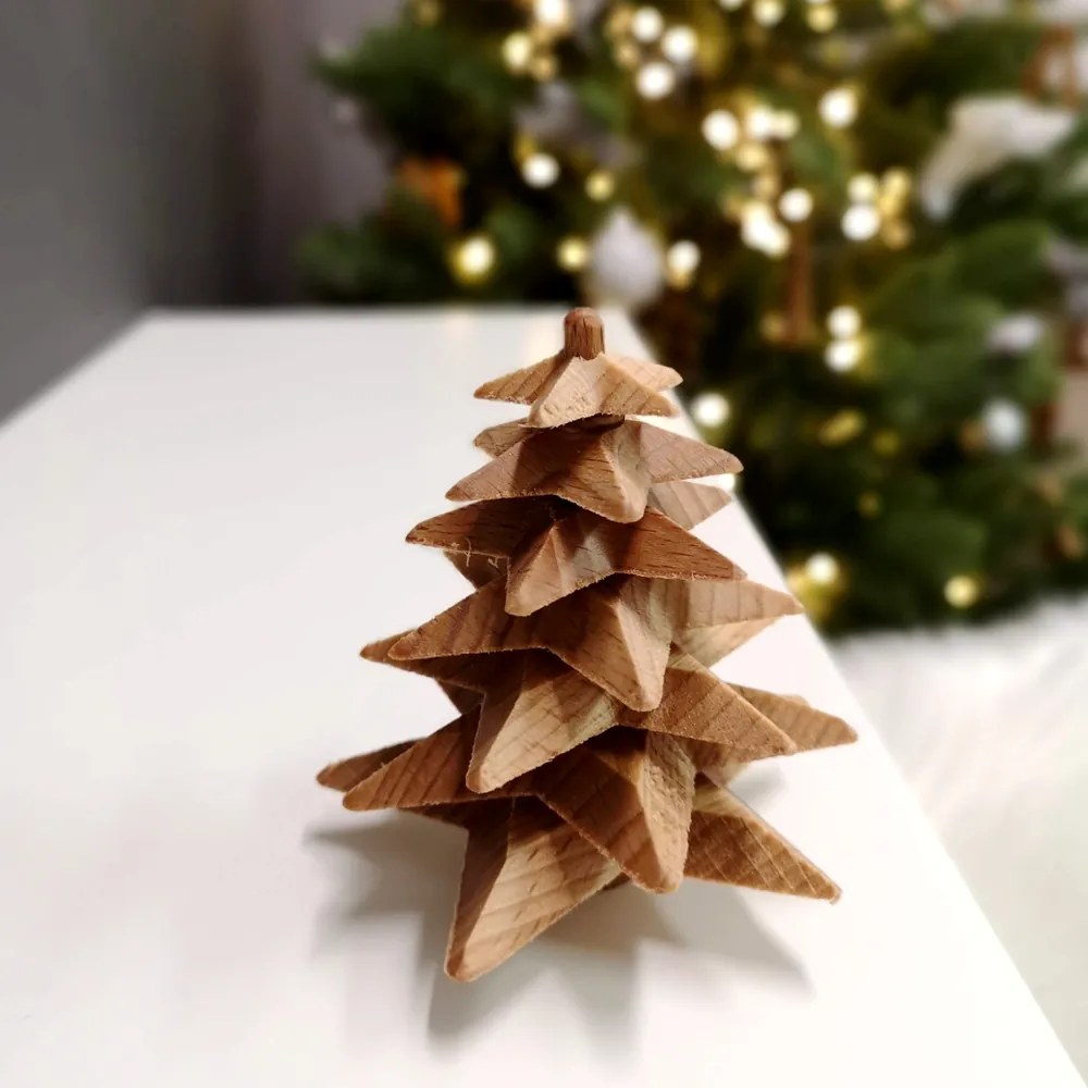 AMADEA Drevený 3D strom z masívu skladaný 9 cm