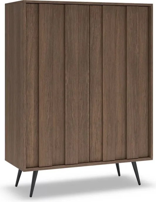 Vysoká komoda Flaro 93 cm s osvetlením - dub dunin