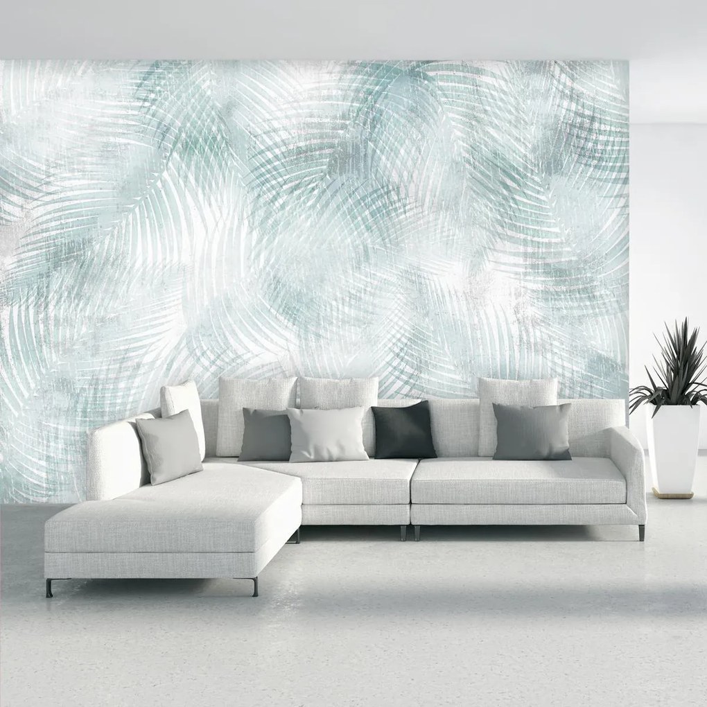 Fototapeta - Lístie na betónovej stene (147x102 cm)