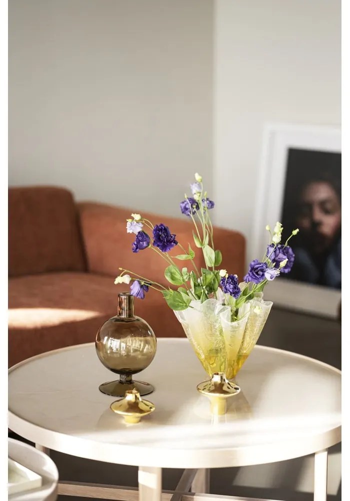 Okrúhly konferenčný stolík s keramickou doskou v prírodnej farbe 90x90 cm Marsden – Rowico