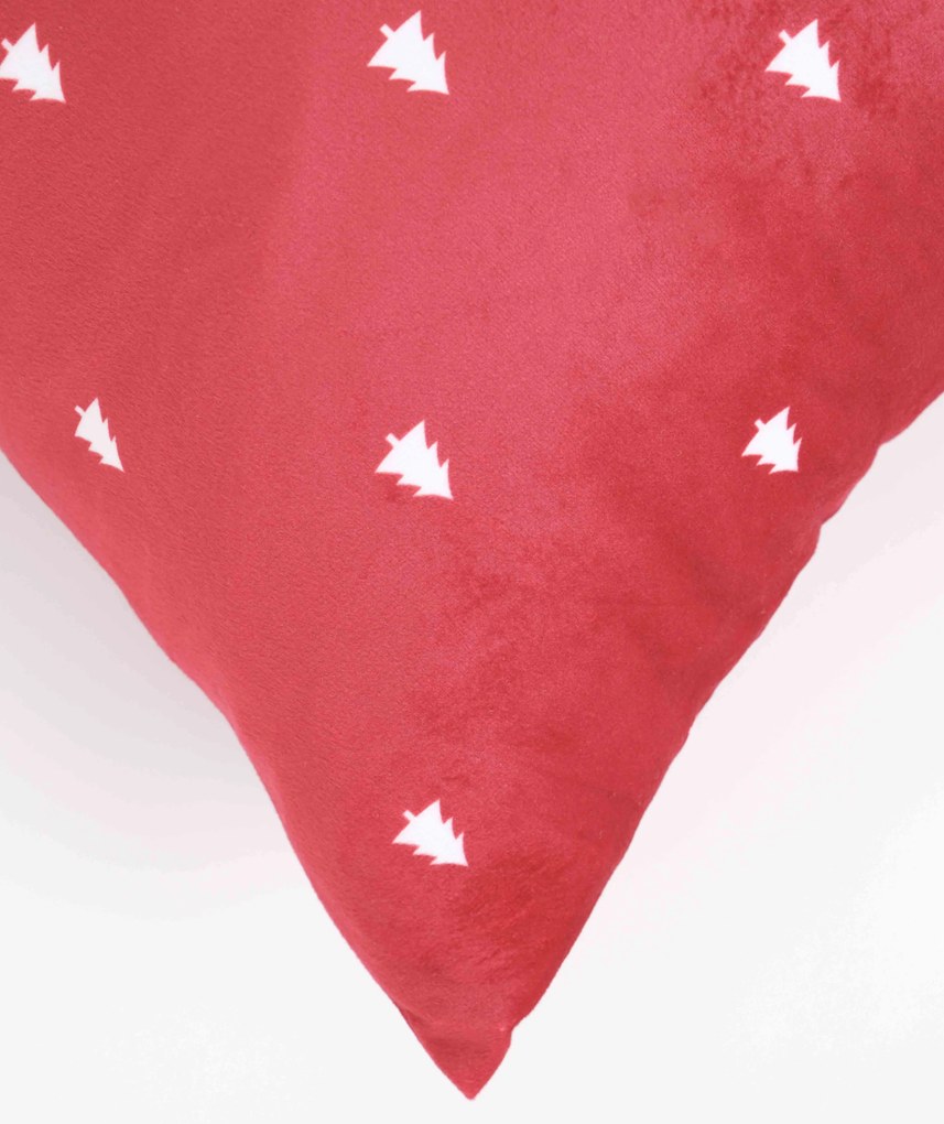 Vianočná obliečka na vankúš Velvet 40 × 40 cm -  Vianočná pohoda červená