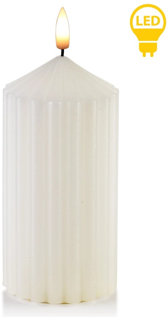 LED svíčka Idalia 7x19 cm bílá