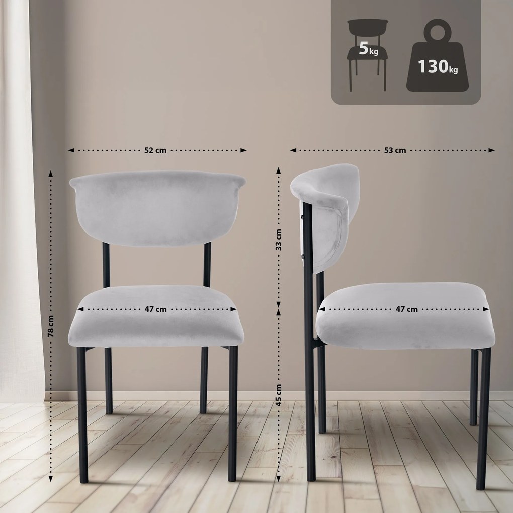 Stolička pre návštevy Gambell zamat - sivá