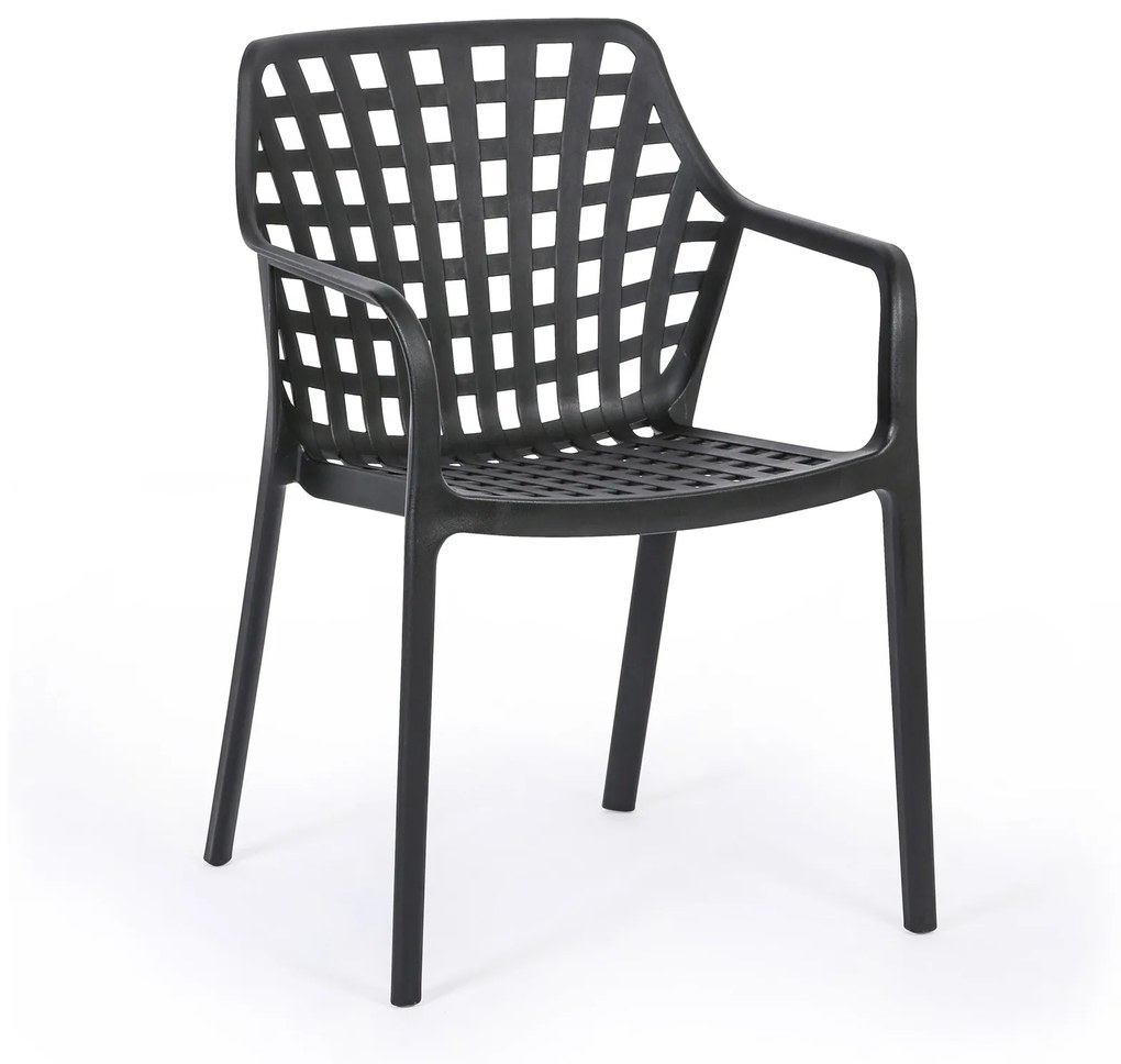 Plastová bistro stolička OLIVER, čierna