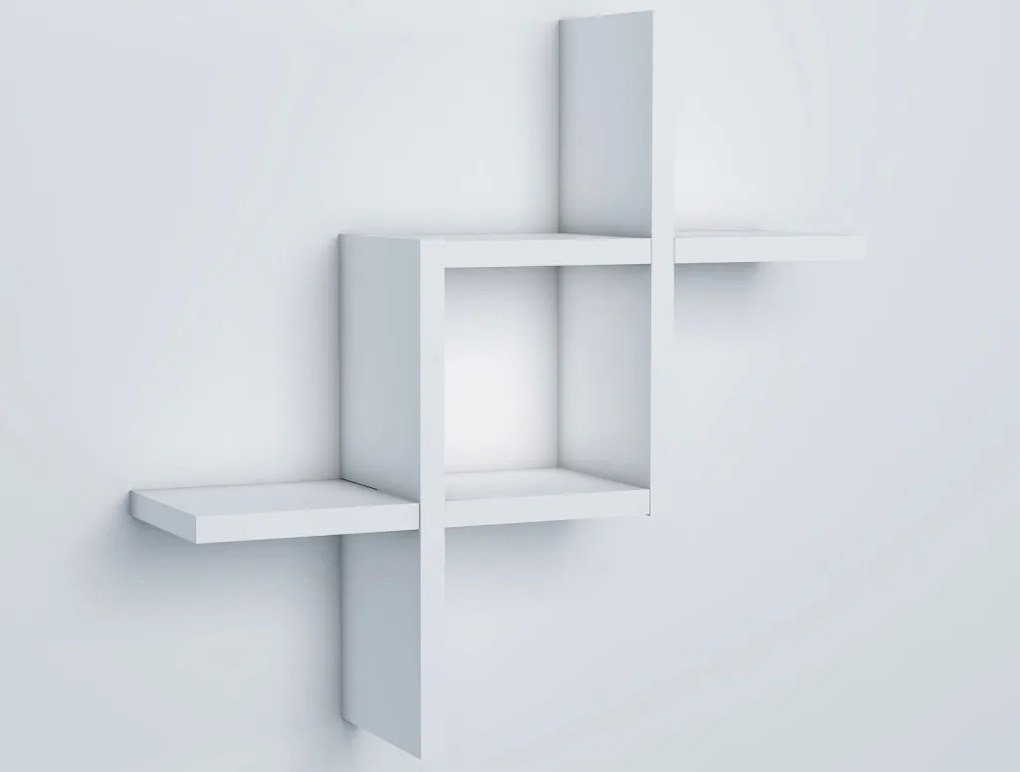 Nástenný regál/polica Geometry, biely