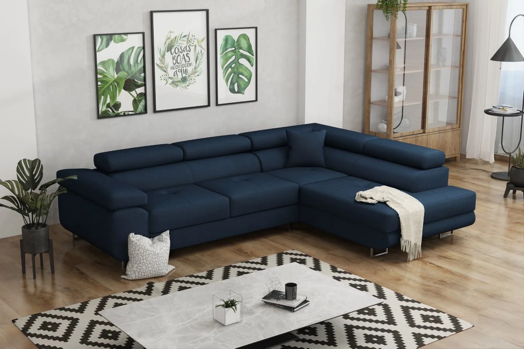 Rohová sedačka NOEL – rozkladacia, úložný priestor | 750 + farieb