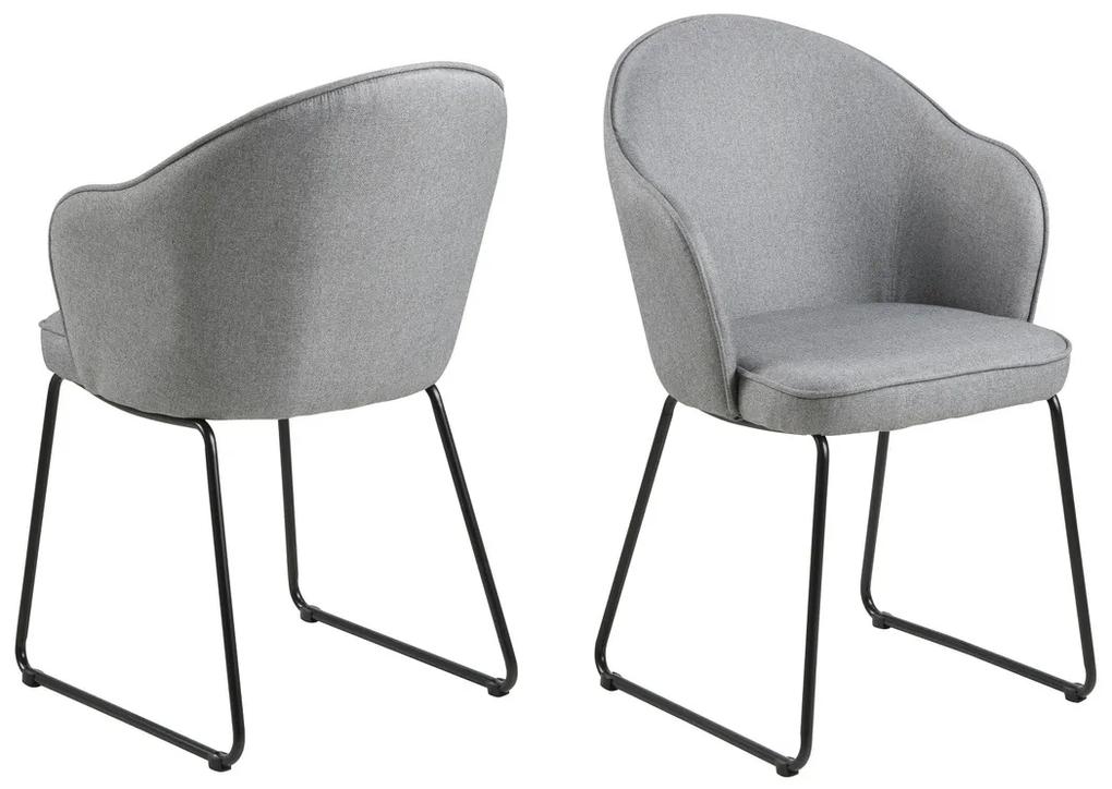 Dizajnová jedálenská stolička Alfie, svetlosivá