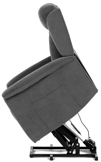Autronic BONTEC Polohovacie kreslo, elektrické káblové ovládanie, šedá, látka, TV-7072 GREY2 Farba: Šedá