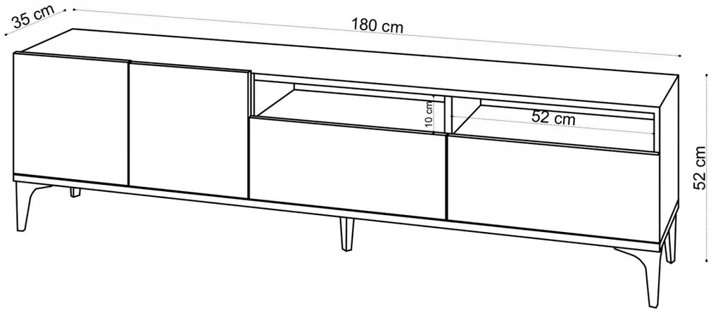 TV stolík Ross 180 cm dub