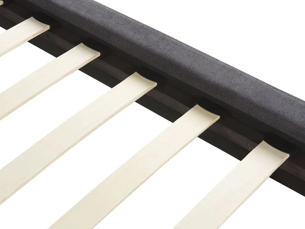 Manželská posteľ 160 cm MELIA (polyester) (tmavosivá) (s roštom). Vlastná spoľahlivá doprava až k Vám domov. 1023471