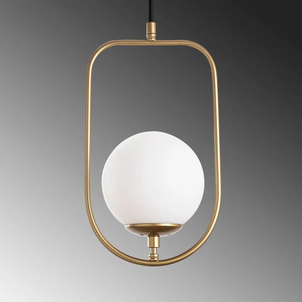 Závesné svietidlo v zlatej farbe so skleneným tienidlom Skew – Opviq lights