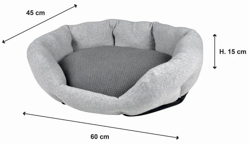 Sivý pelech pre psa 45x60 cm – Love Story