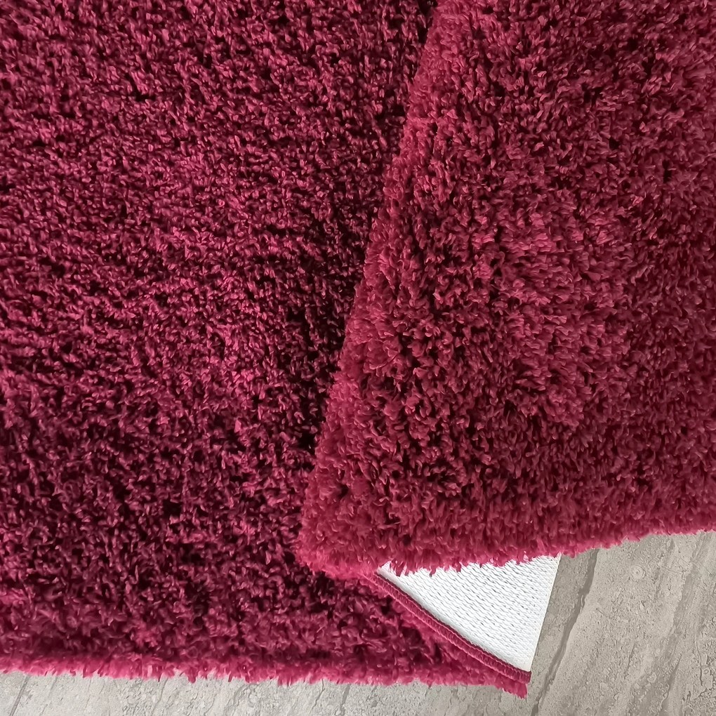DY Červený protišmykový shaggy koberec Camel Rozmer: 80x150 cm