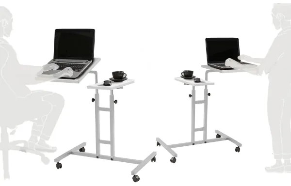 Polohovateľný stôl GLEN 87x67 cm biela