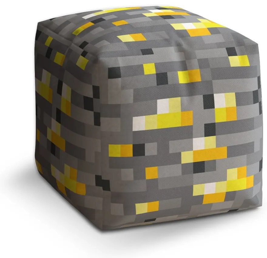 Taburet Cube Blocks 2, sivá / žltá