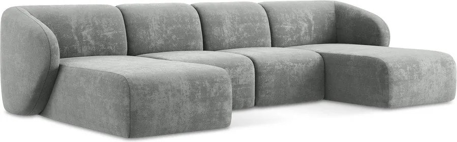 Sivá ženilková rohová pohovka (do tvaru "U") Lani – Makamii