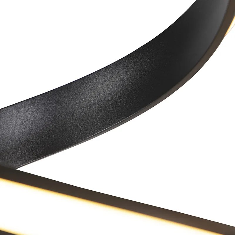 Dizajnová stojaca lampa čierna vrátane LED a stmievača - Twisted