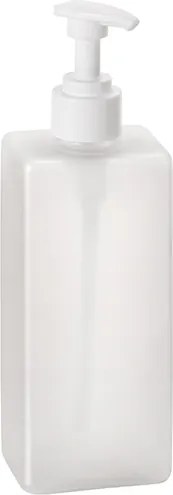 Bemeta Design Plastová fľaša pre dávkovač mydla, 500 ml, hranatá, s pumpičkou, matná, transparentná - 131567703