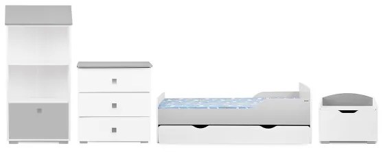 Komoda PABIS 87x83 cm biela/šedá