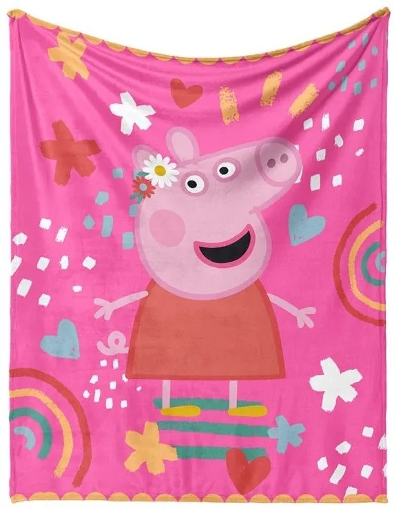 Detská deka Prasiatko Pepina Ružový Svet 130x160 cm