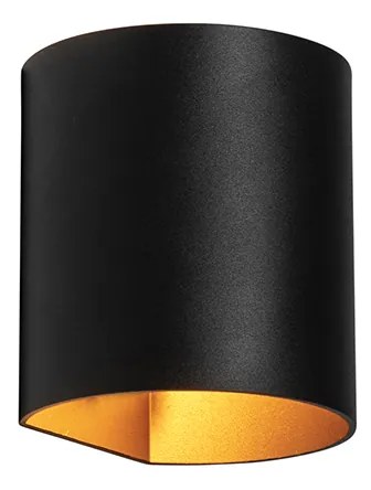 Inteligentná nástenná lampa čierna s mosadzou vrátane WiFi G9 - Sabbio