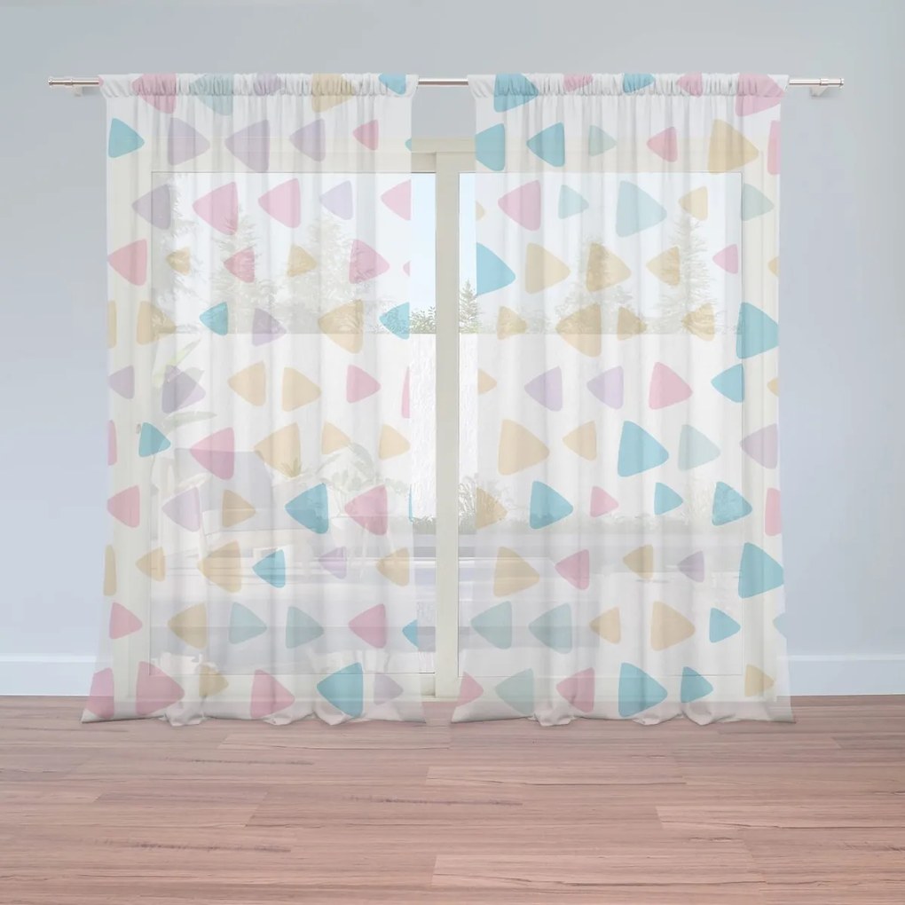 Sablio Záclony Farebné trojuholníčky: 2ks 150x250cm