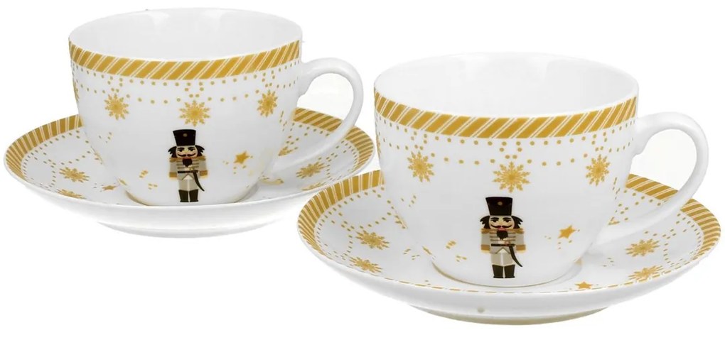 Porcelánová šálka s podšálkou Christmas Ballerina 250 ml sada 2ks
