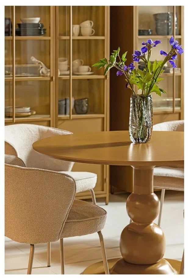 Kovová vitrína v horčicovej farbe 140x200x44 cm Exhibit – WOOOD