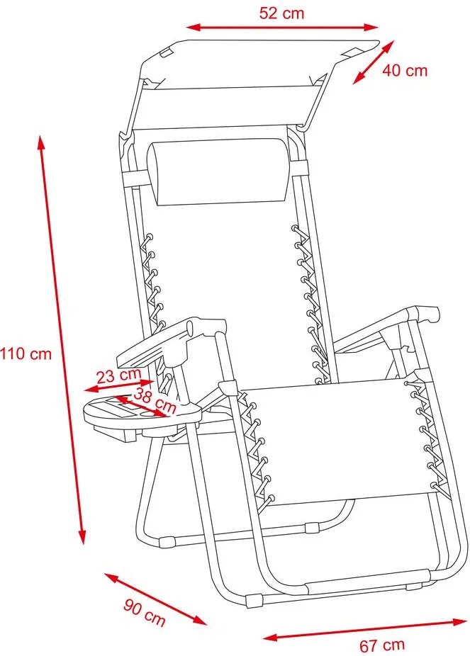 Relaxačné kreslo Avenberg PALMAS - sivá