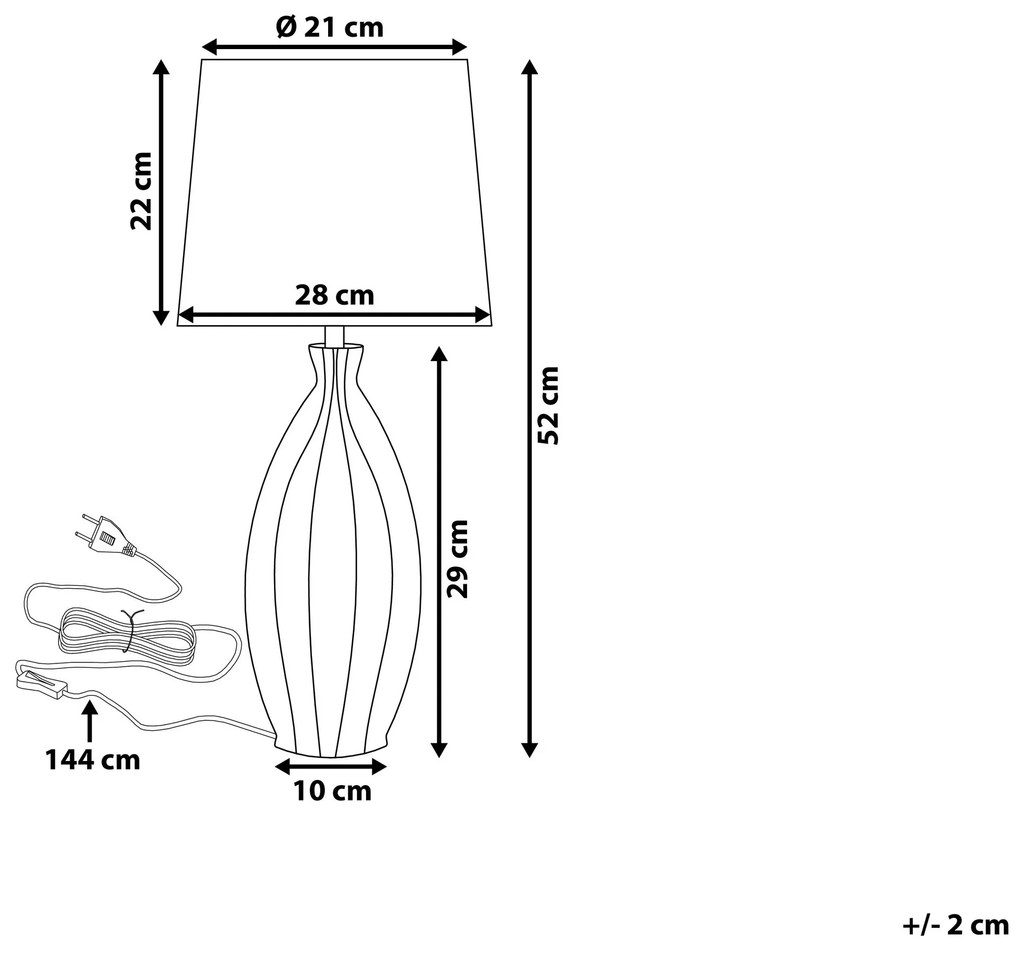 Stolná lampa strieborná čierna 52 cm VARDJA Beliani