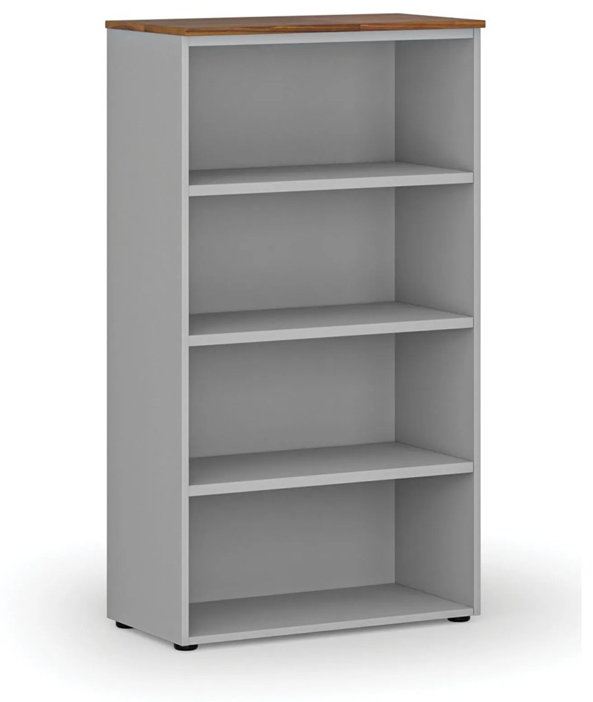 Kancelársky regál PRIMO GRAY, 1434 x 800 x 420 mm, sivá/orech