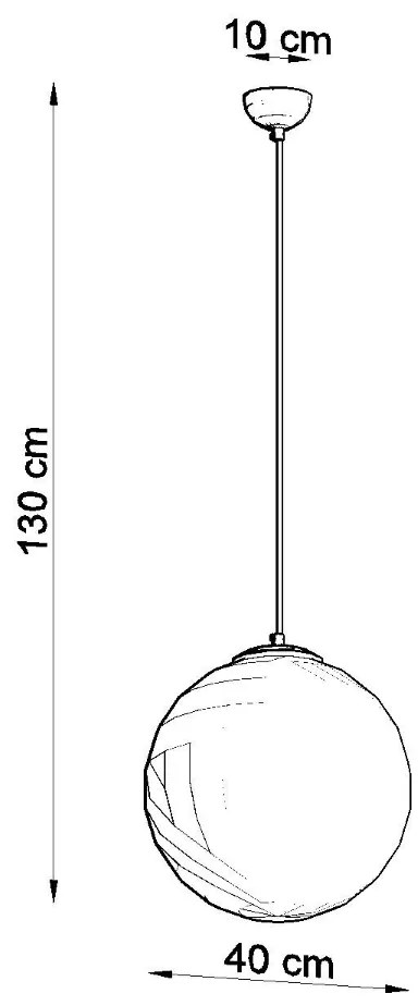 Závesné svietidlo Ugo, 1x biele sklenené tienidlo, (fi 40 cm), g