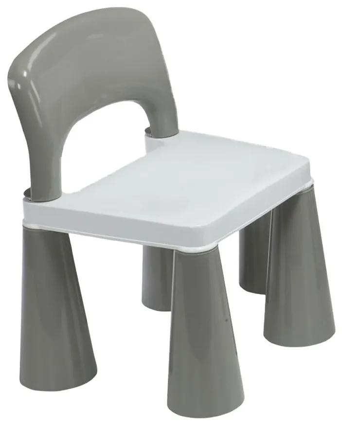 New Baby Detská sada stolíka a stoličiek 3 ks, sivo-biela