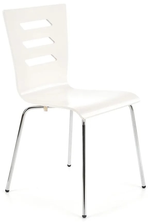 Stolička K155 kov/drevo biela 46x47x85