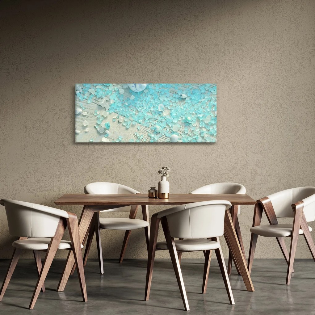 Obraz - Prímorská atmosféra v tyrkysových odtieňoch (120x50 cm)