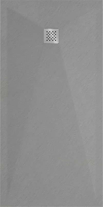 Mexen Stone+, obdĺžniková vanička z minerálneho kompozitu 160 x 90 cm, šedá-betónová, 44109016