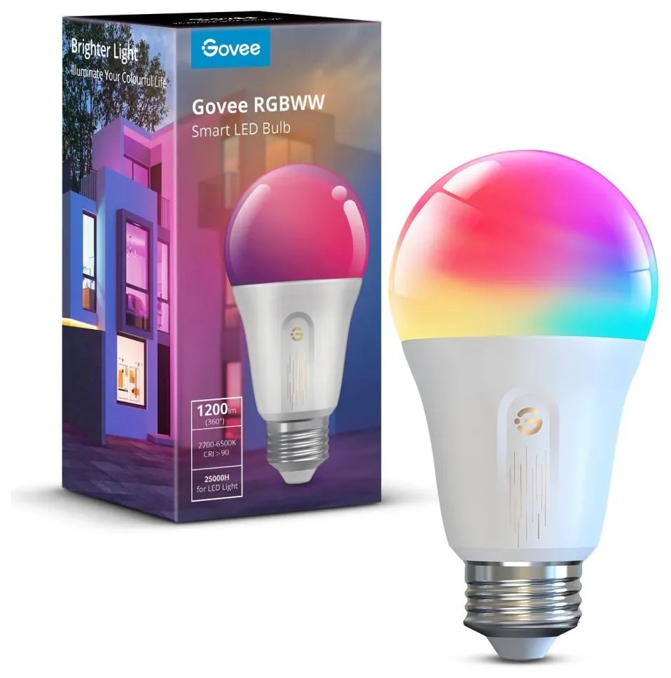 Govee - LED RGBWW Stmievateľná žiarovka Smart E27/12W/230V 2700-6500K Wi-Fi