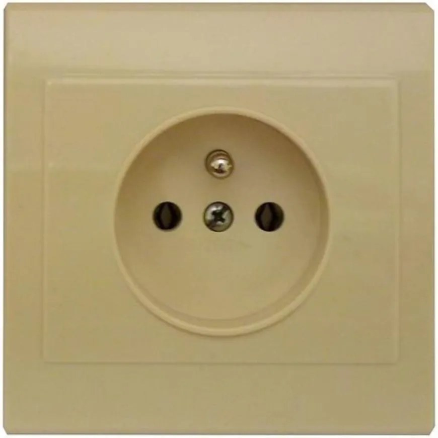 Zásuvka s uzemnením Praktik/Tesla