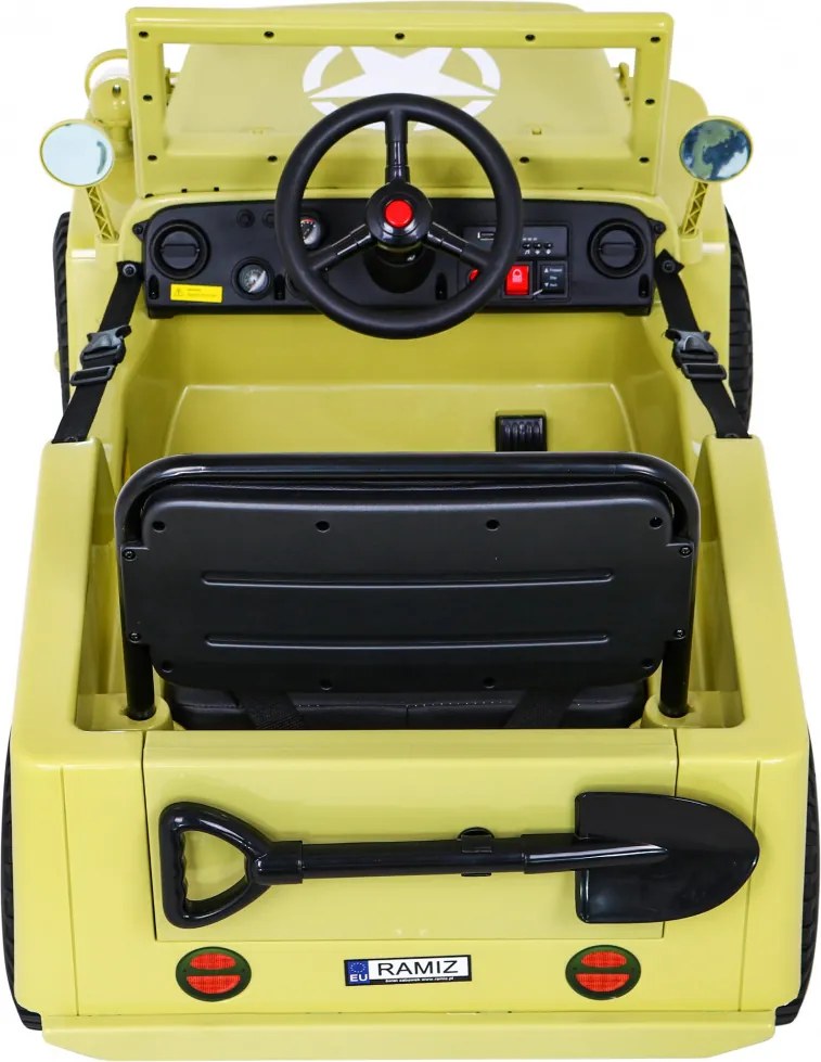 Ramiz Retro vojenské auto pre deti béžové + pohon 4x4