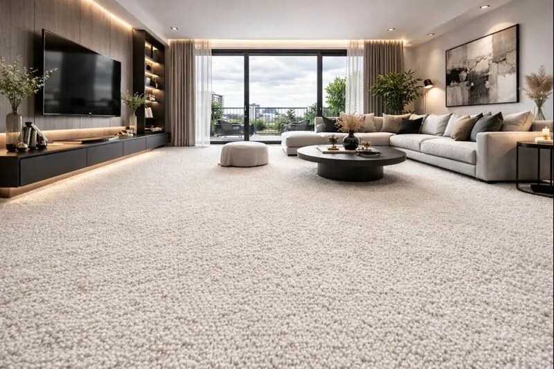 Timzo, Metrážny koberec Avila 9415, na mieru, šíře 4m,5m, béžová, filc, obývacia izba