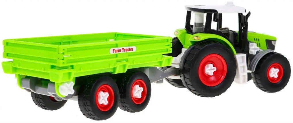 Rozoberateľný traktor s čelným nakladačom s prívesom pre deti ZAU.KM-281B