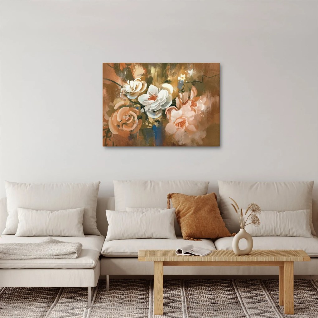 Obraz - Maľovaná kytica kvetov (70x50 cm)