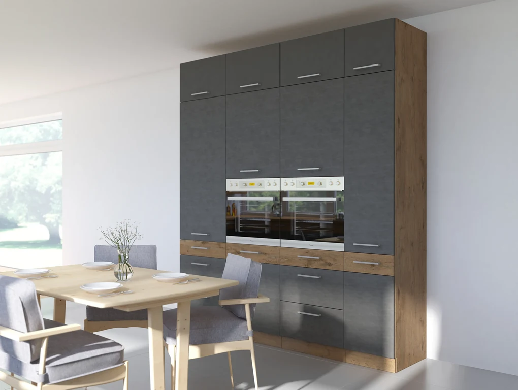 Luxusná kuchyňa Verizon 240cm s umývačkou, dub Lancelot / matera