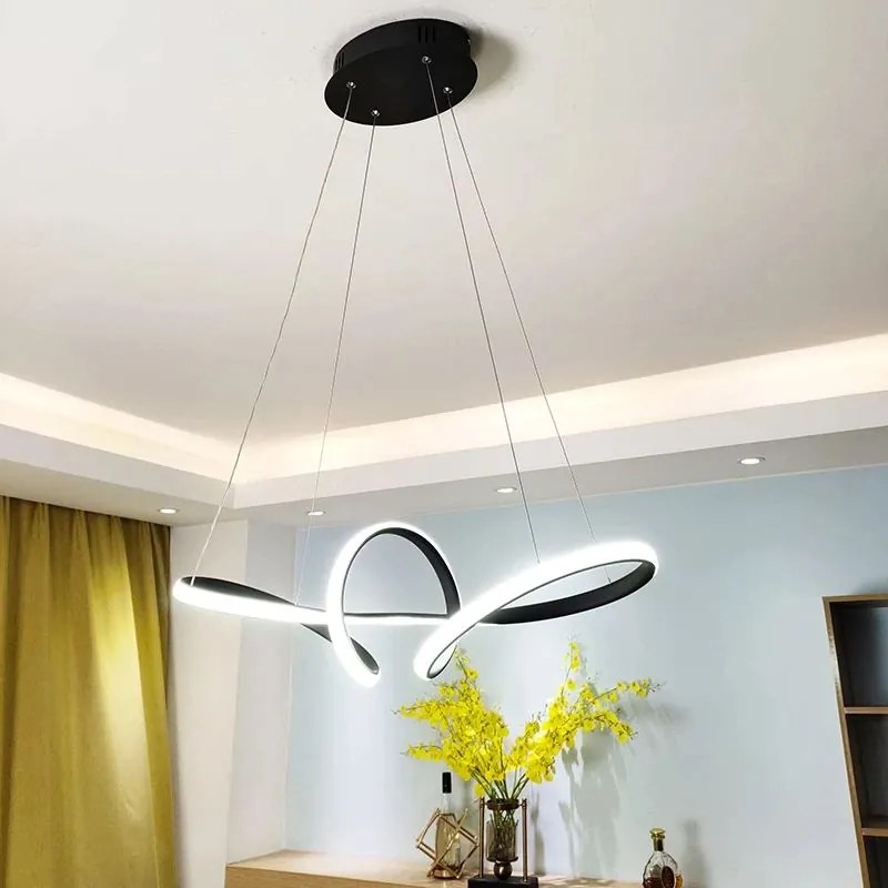 Toolight - LED závesná lampa APP823-CP + diaľkové ovládanie, čierna, OSW-06661