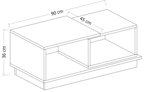 Konferenčný stolík CONSEPT 36x90 cm hnedá/šedá