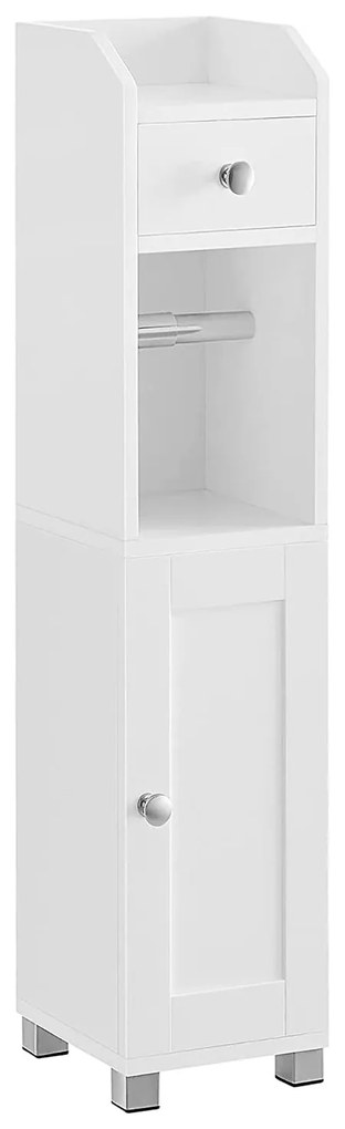 Kúpeľňová skrinka s držiakom na toaletný papier, biela